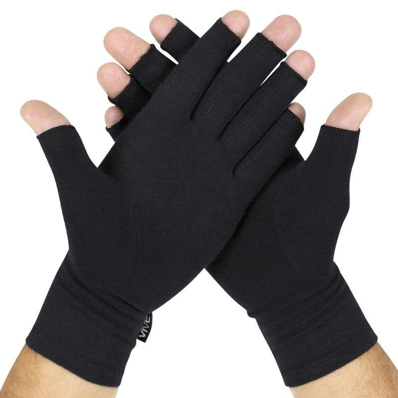 Vive Health Arthritis Compression Gloves - Soft Open Finger Design - Pair - Senior.com Arthritis Gloves